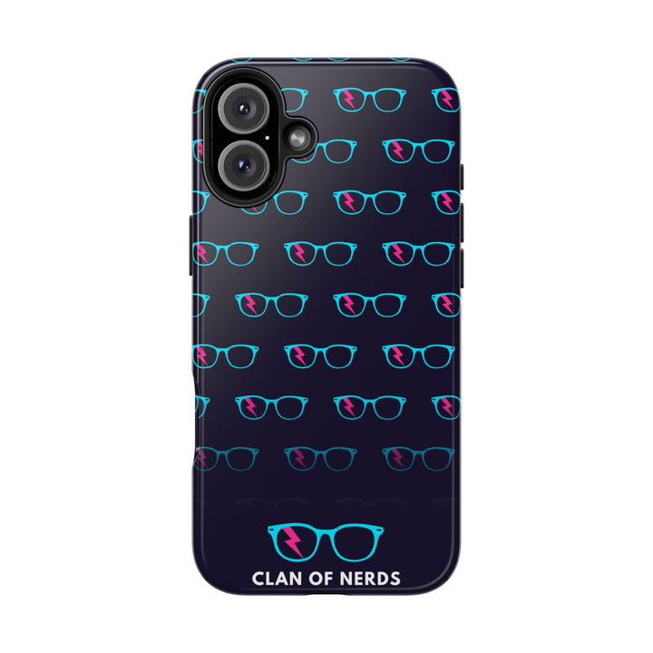 Cyan/Pink Glasses Pattern Tough Phone Case by Clan of Nerds