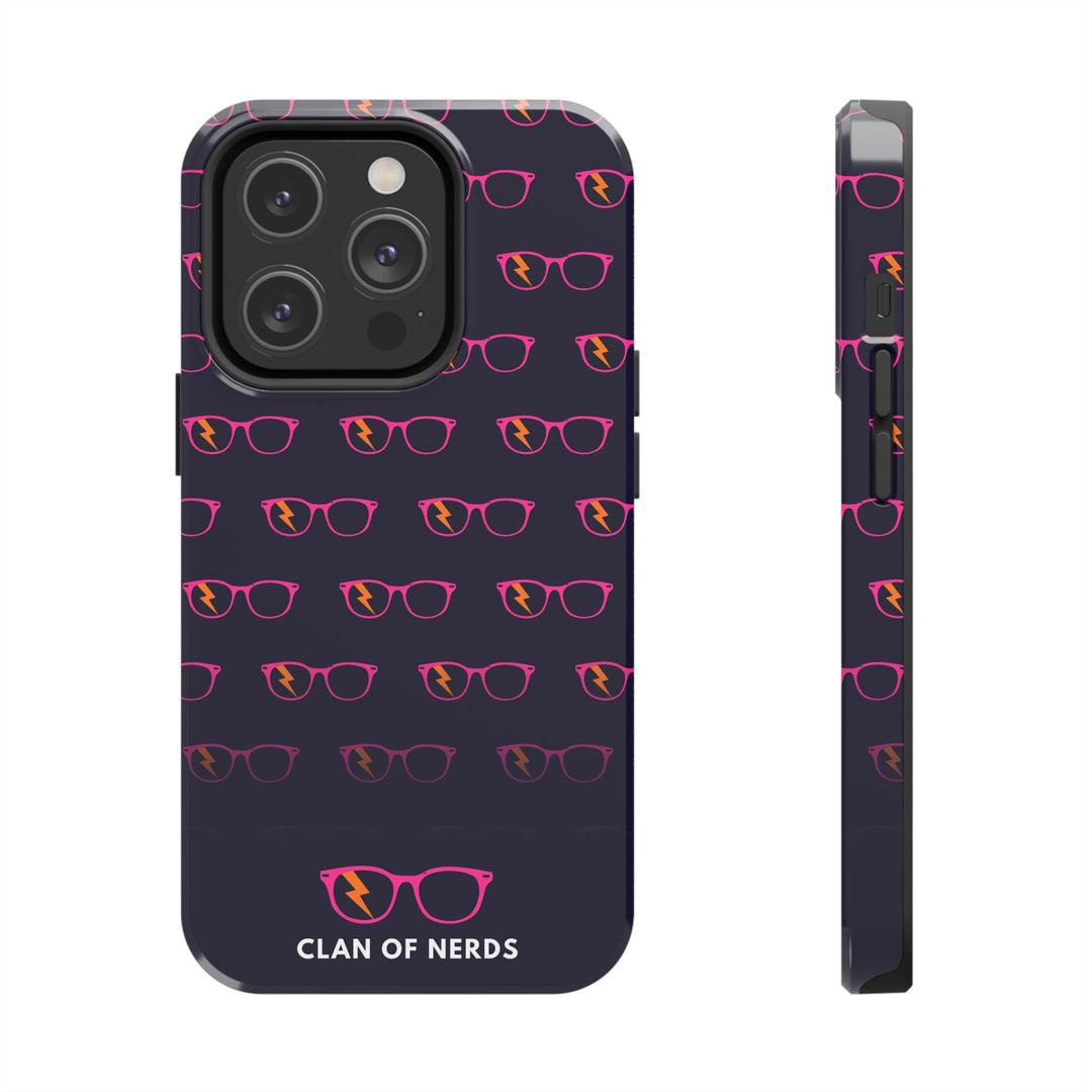 Pink/Orange Glasses Pattern Tough Phone Case by Clan of Nerds
