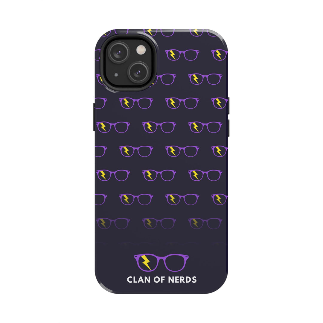 Purple/Yellow Glasses Pattern Tough Phone Case by Clan of Nerds