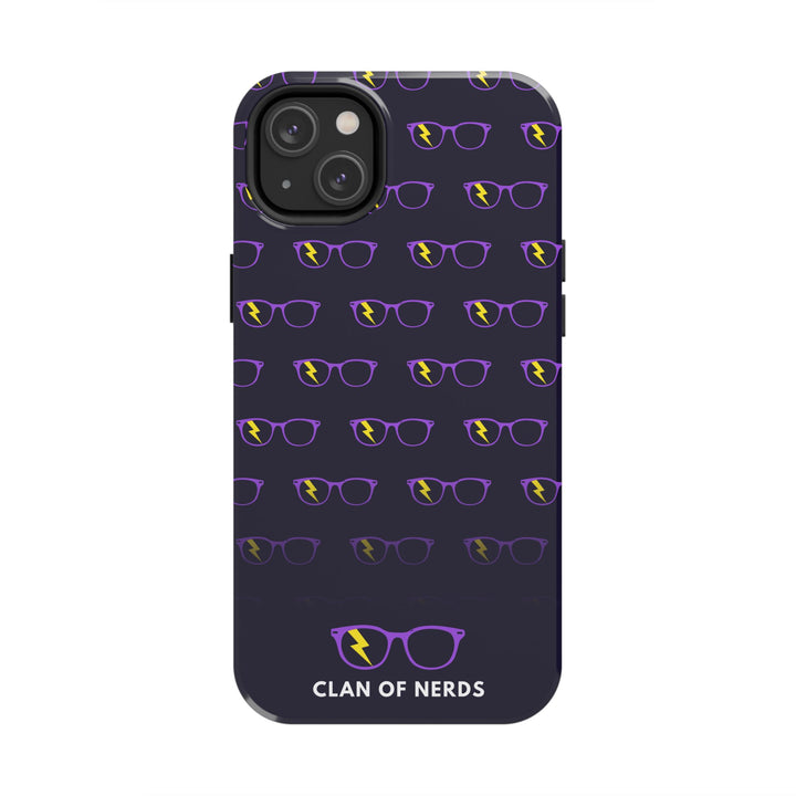 Purple/Yellow Glasses Pattern Tough Phone Case by Clan of Nerds