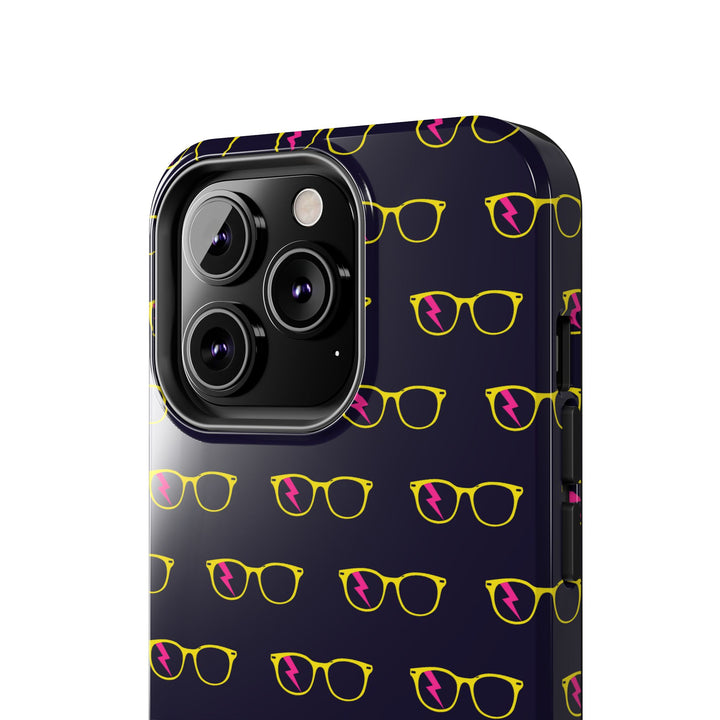 Yellow/Pink Glasses Pattern Tough Phone Case by Clan of Nerds