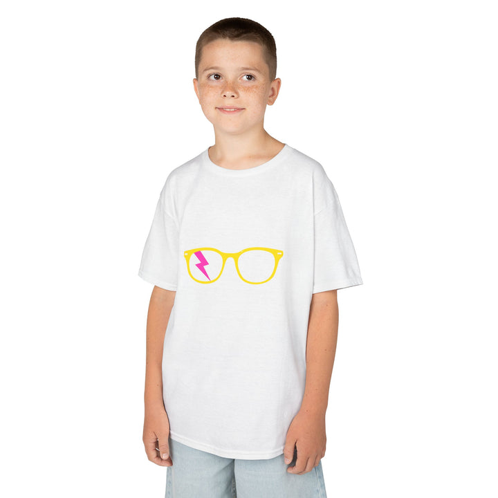 Yellow/Pink Glasses Kids Tee by Clan of Nerds