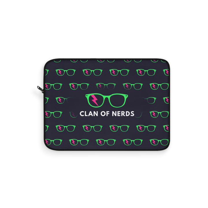 Green/Pink Glasses Pattern Laptop Sleeve by Clan of Nerds