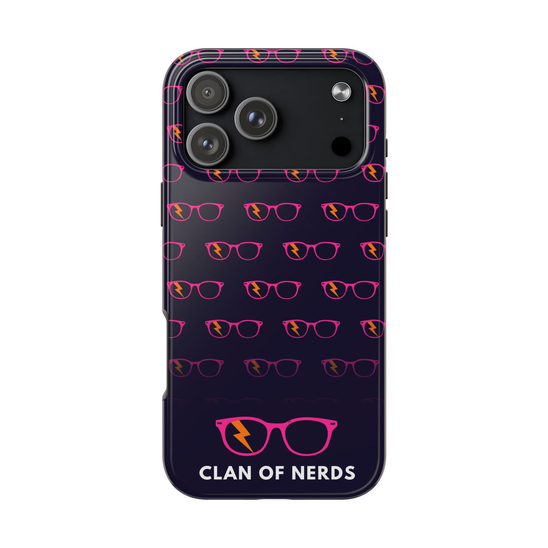 Pink/Orange Glasses Pattern Tough Phone Case by Clan of Nerds