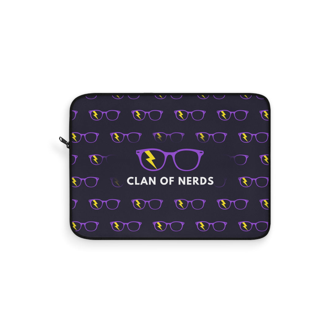 Purple/Yellow Glasses Pattern Laptop Sleeve by Clan of Nerds
