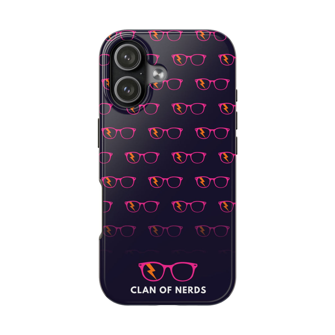 Pink/Orange Glasses Pattern Tough Phone Case by Clan of Nerds