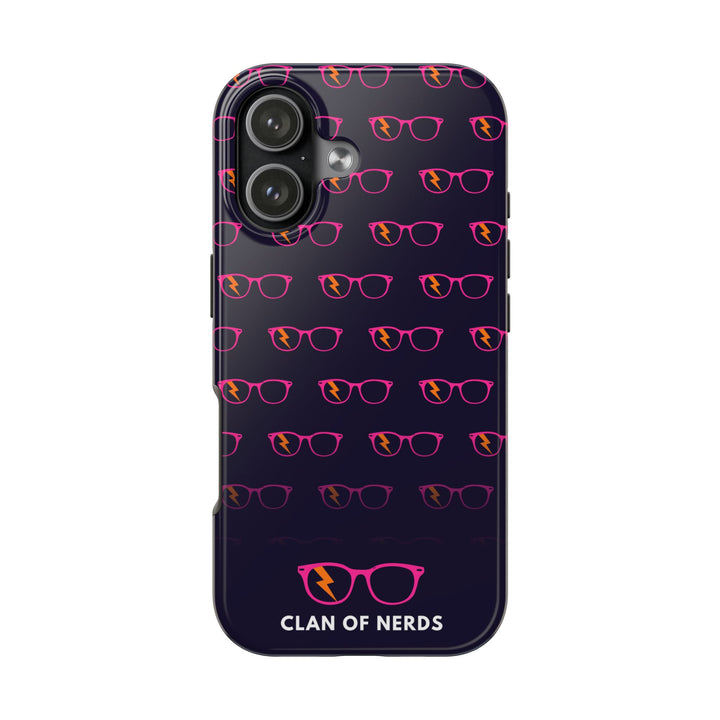 Pink/Orange Glasses Pattern Tough Phone Case by Clan of Nerds