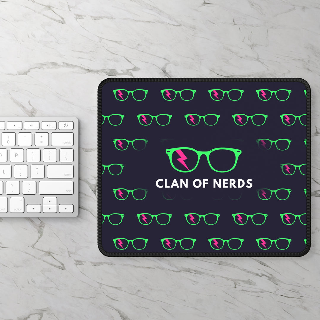 Green/Pink Glasses Pattern Mouse Pad by Clan of Nerds