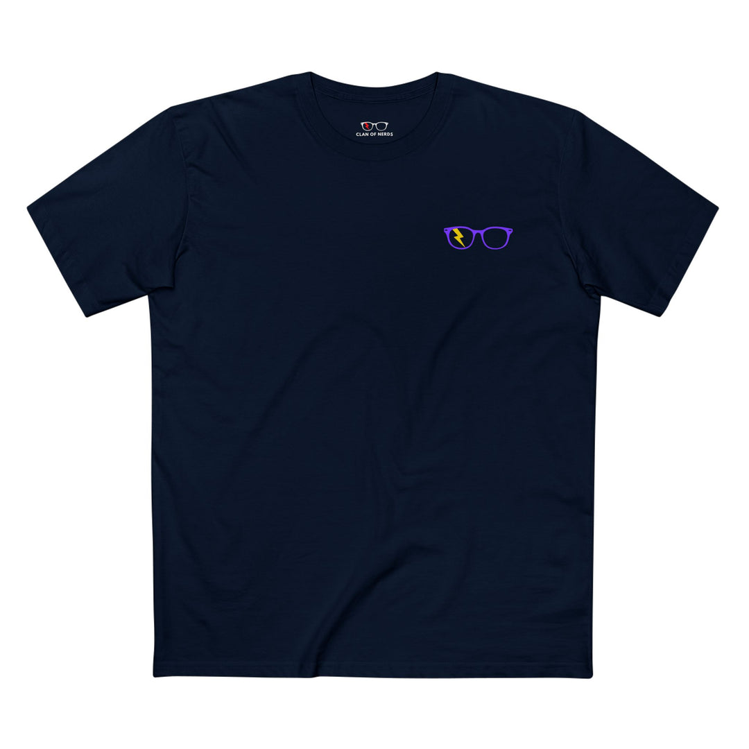 Purple/Yellow Glasses Men’s Tee in Navy