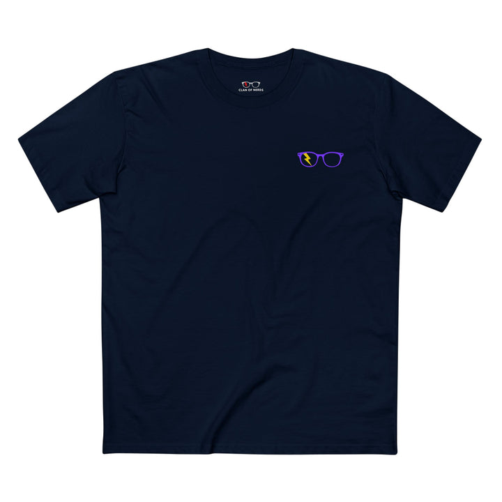 Purple/Yellow Glasses Men’s Tee in Navy