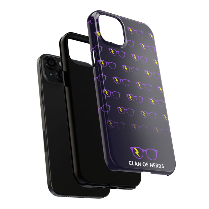 Purple/Yellow Glasses Pattern Tough Phone Case by Clan of Nerds