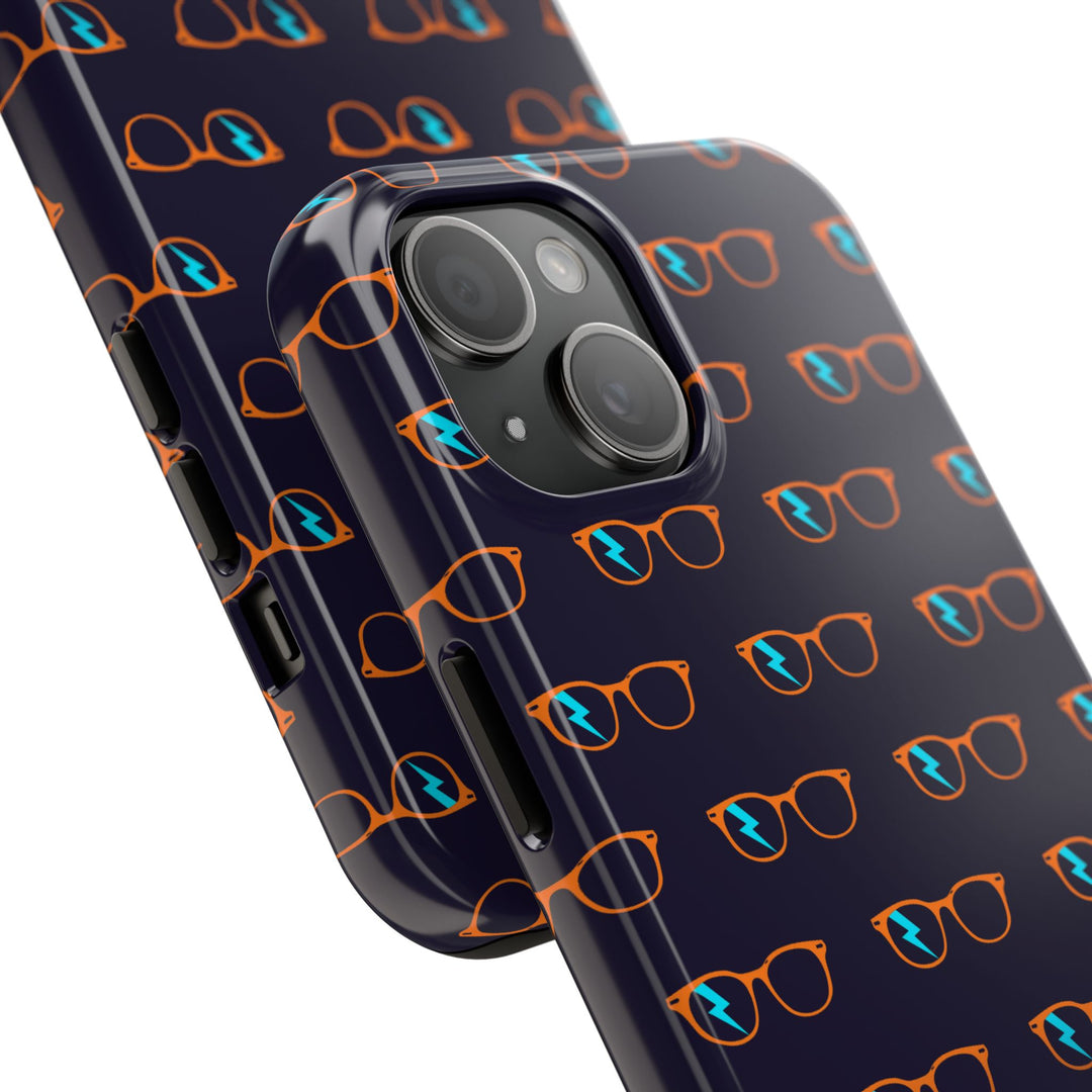Orange/Cyan Glasses Pattern Tough Phone Case by Clan of Nerds