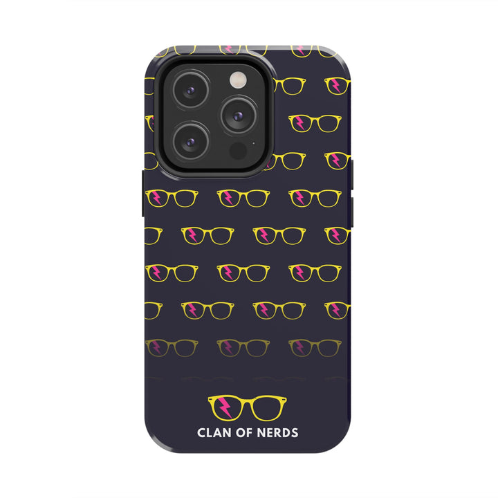 Yellow/Pink Glasses Pattern Tough Phone Case by Clan of Nerds