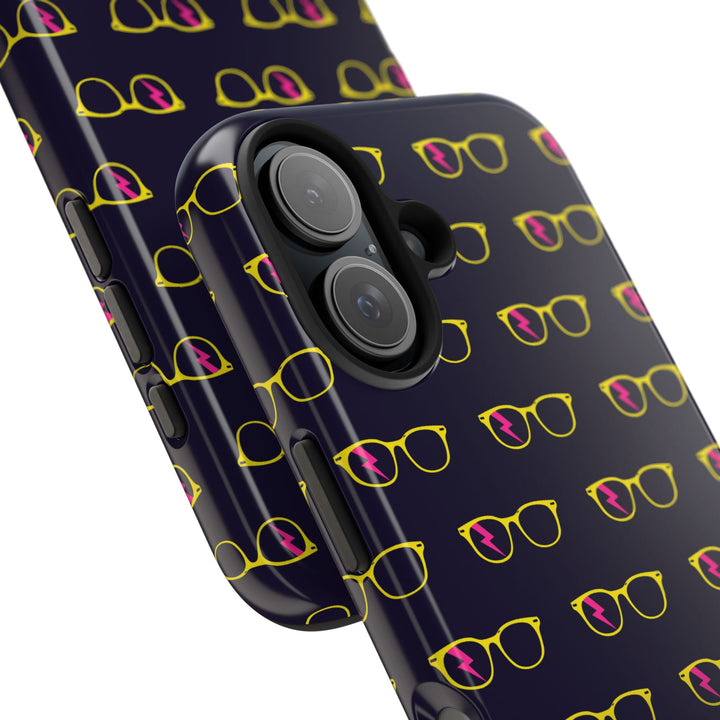 Yellow/Pink Glasses Pattern Tough Phone Case by Clan of Nerds