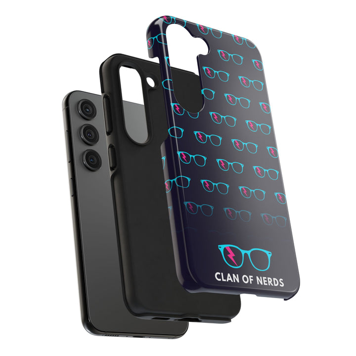 Cyan/Pink Glasses Pattern Tough Phone Case by Clan of Nerds