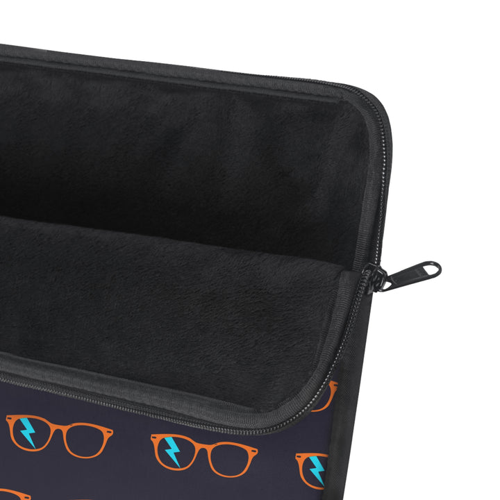 Orange/Cyan Glasses Pattern Laptop Sleeve by Clan of Nerds