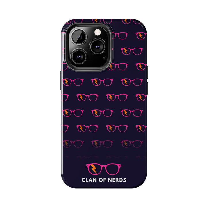 Pink/Orange Glasses Pattern Tough Phone Case by Clan of Nerds