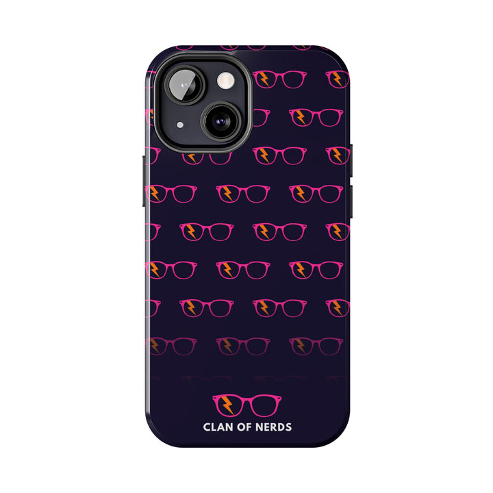 Pink/Orange Glasses Pattern Tough Phone Case by Clan of Nerds