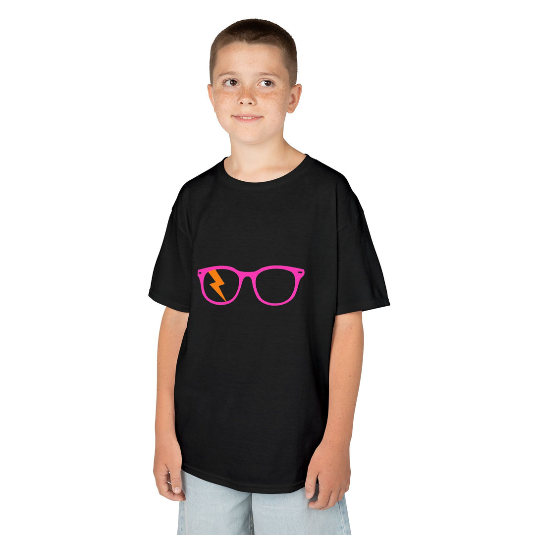 Pink/Orange Glasses Kids Tee by Clan of Nerds