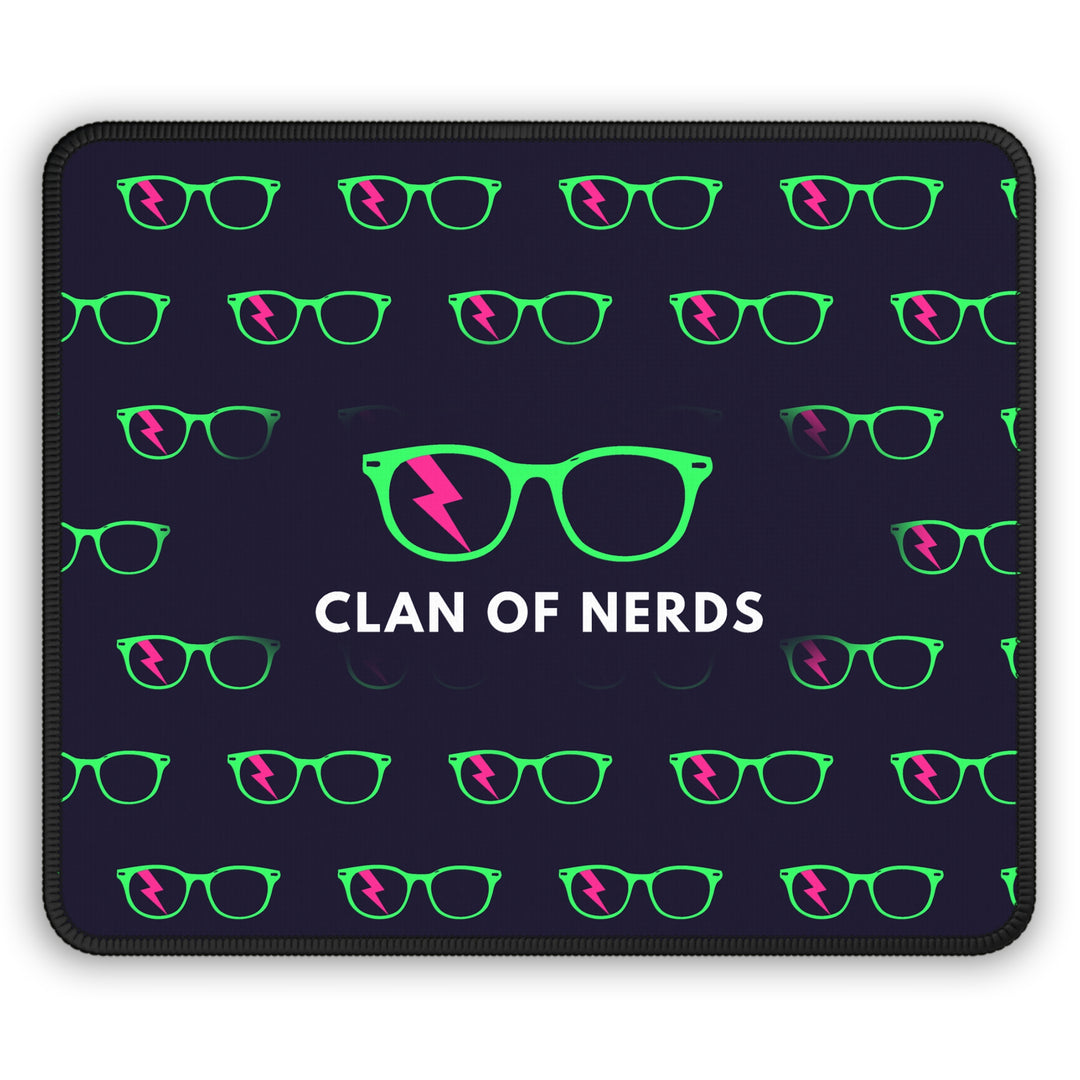Green/Pink Glasses Pattern Mouse Pad by Clan of Nerds