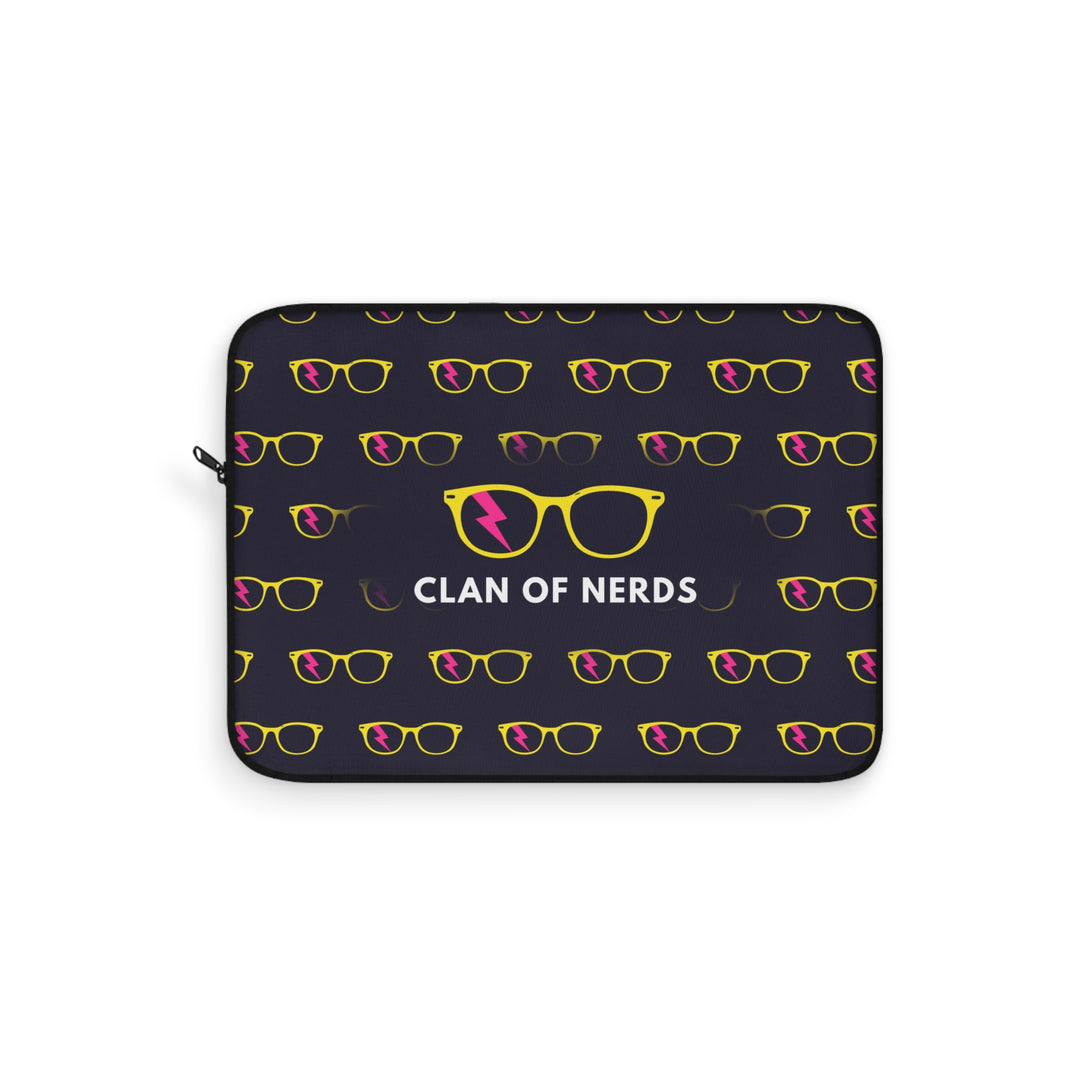 Yellow/Pink Glasses Pattern Laptop Sleeve by Clan of Nerds