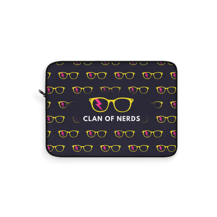 Yellow/Pink Glasses Pattern Laptop Sleeve by Clan of Nerds