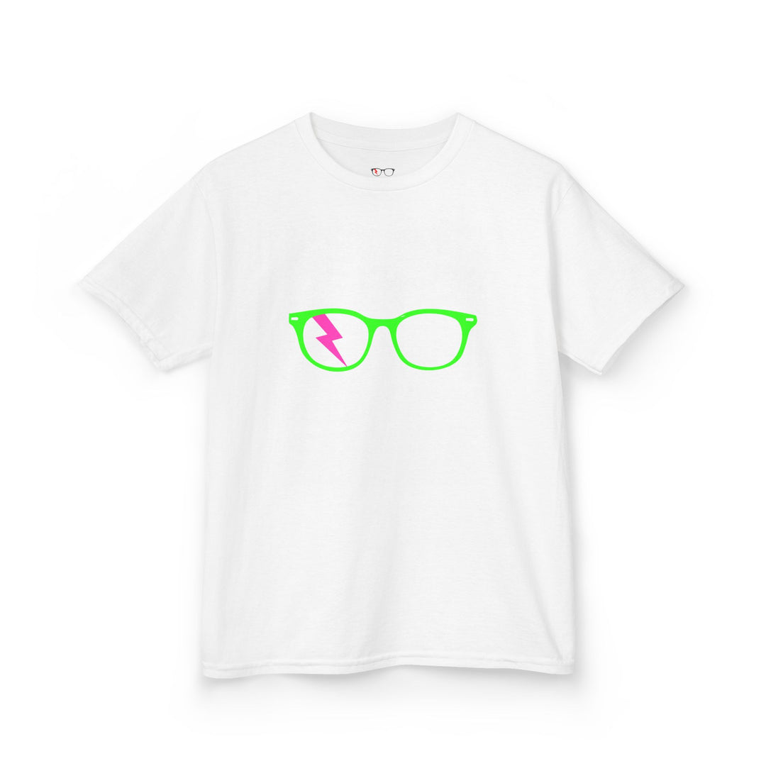 Green/Pink Glasses Kids Tee by Clan of Nerds