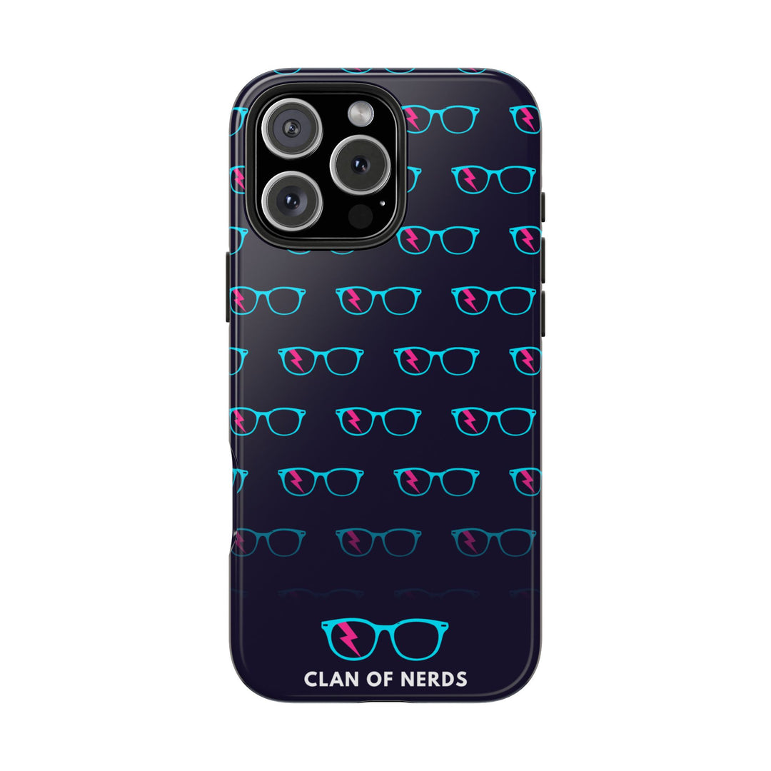 Cyan/Pink Glasses Pattern Tough Phone Case by Clan of Nerds