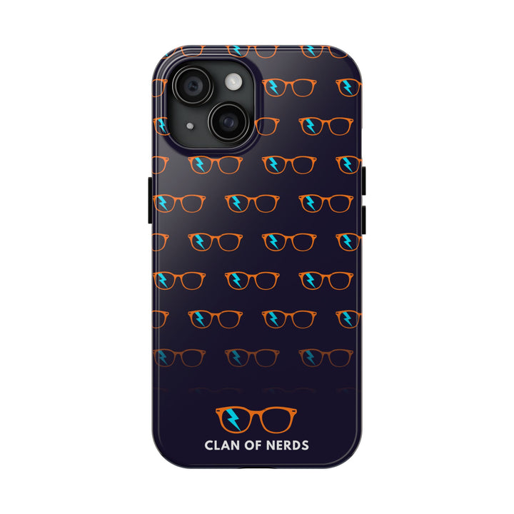 Orange/Cyan Glasses Pattern Tough Phone Case by Clan of Nerds