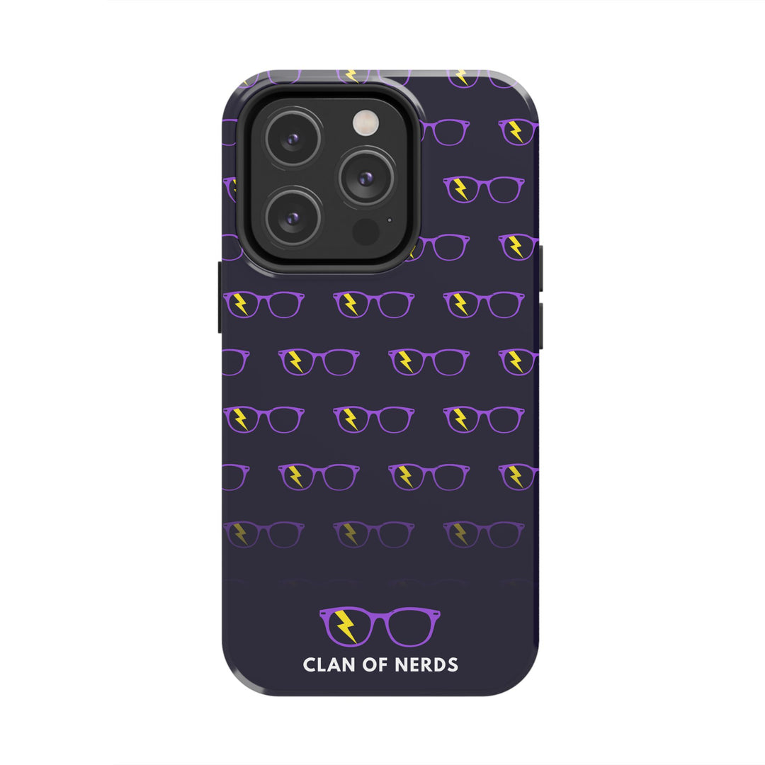Purple/Yellow Glasses Pattern Tough Phone Case by Clan of Nerds