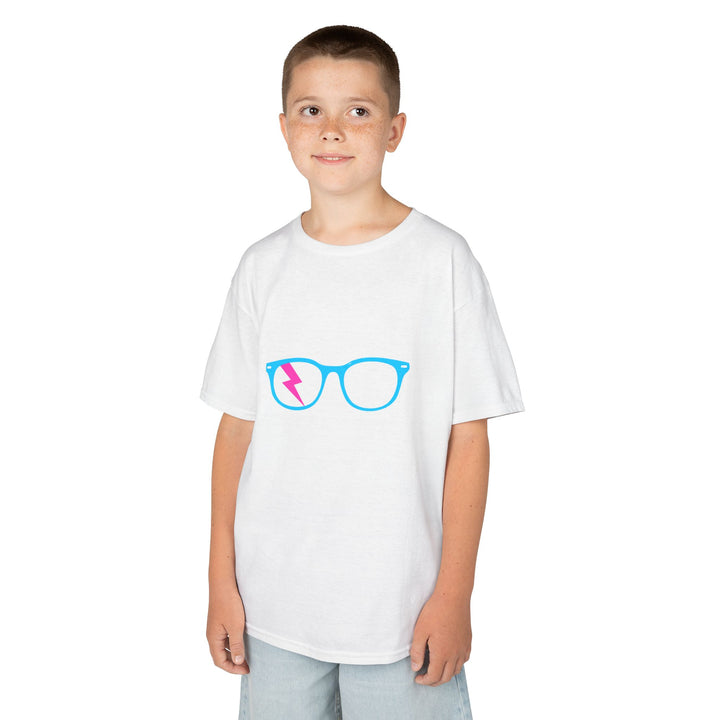 Cyan/Pink Glasses Kids Tee by Clan of Nerds