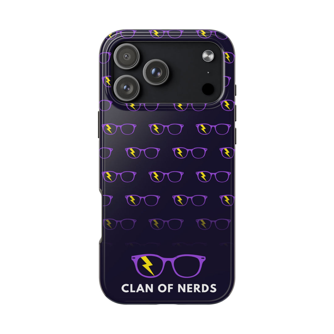 Purple/Yellow Glasses Pattern Tough Phone Case by Clan of Nerds