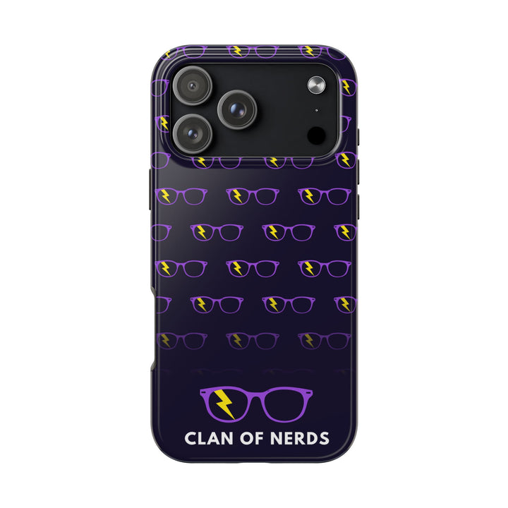 Purple/Yellow Glasses Pattern Tough Phone Case by Clan of Nerds