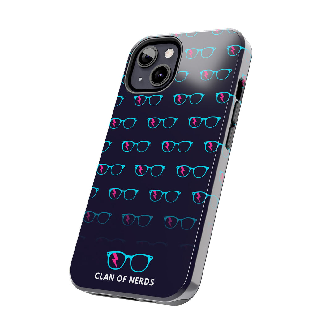 Cyan/Pink Glasses Pattern Tough Phone Case by Clan of Nerds