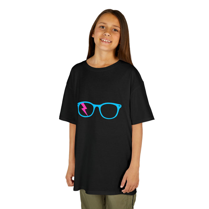 Cyan/Pink Glasses Kids Tee by Clan of Nerds