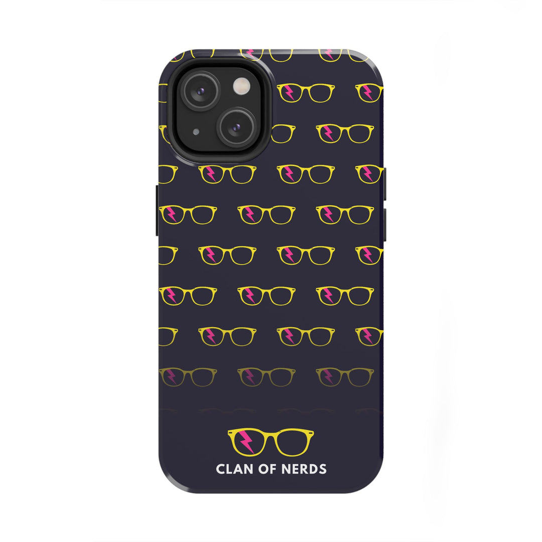 Yellow/Pink Glasses Pattern Tough Phone Case by Clan of Nerds