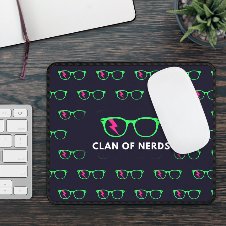 Green/Pink Glasses Pattern Mouse Pad by Clan of Nerds