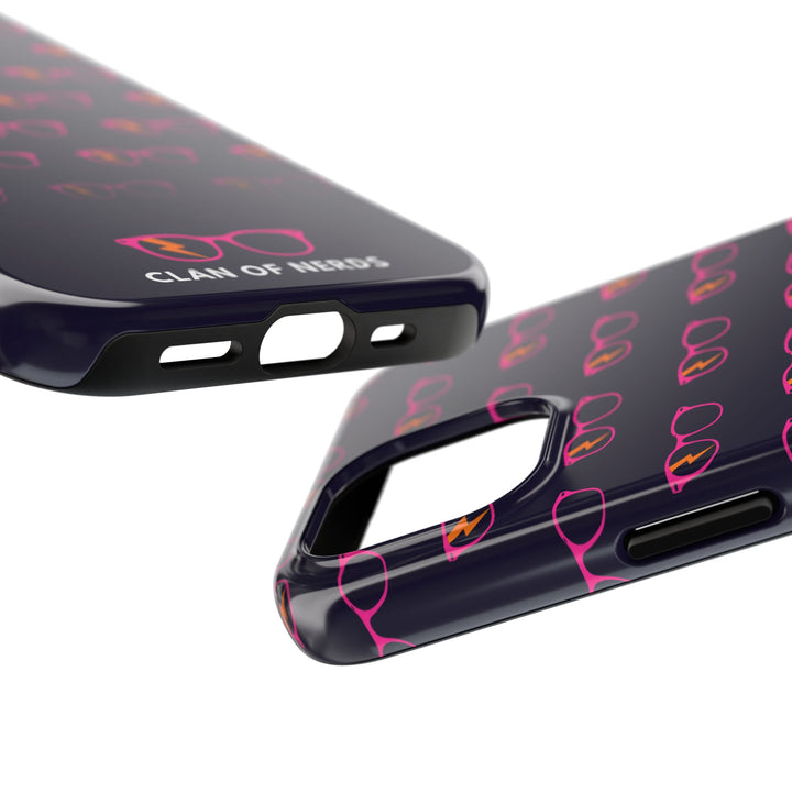 Pink/Orange Glasses Pattern Tough Phone Case by Clan of Nerds