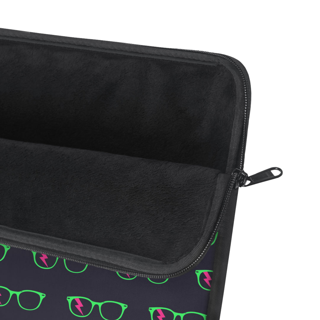 Green/Pink Glasses Pattern Laptop Sleeve by Clan of Nerds