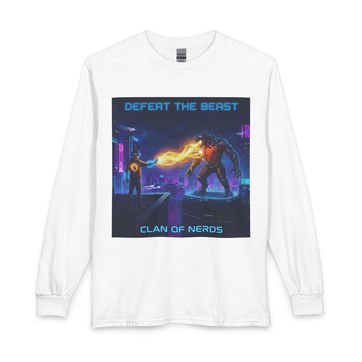 Defeat the Beast Long Sleeve Tee by Clan of Nerds