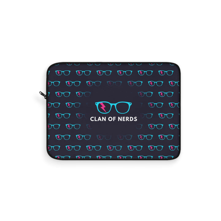 Cyan/Pink Glasses Pattern Laptop Sleeve by Clan of Nerds