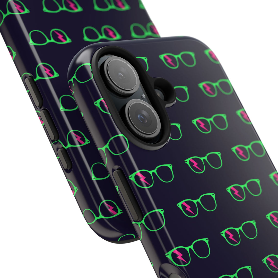 Green/Pink Glasses Pattern Tough Phone Case by Clan of Nerds
