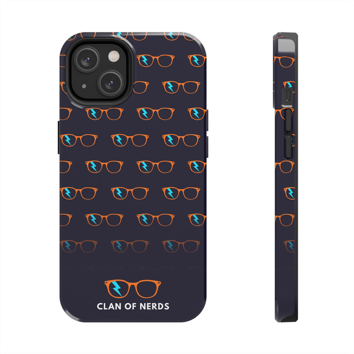Orange/Cyan Glasses Pattern Tough Phone Case by Clan of Nerds