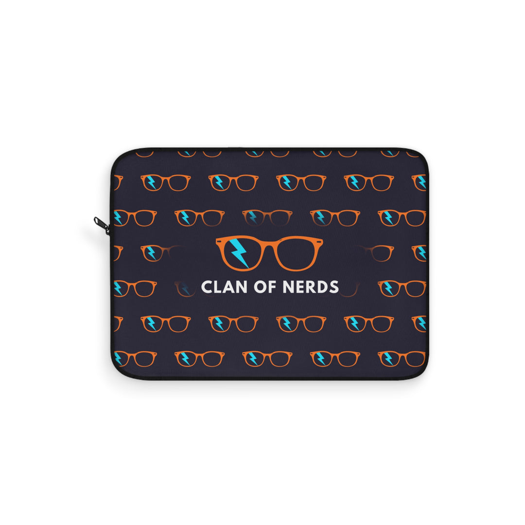 Orange/Cyan Glasses Pattern Laptop Sleeve by Clan of Nerds