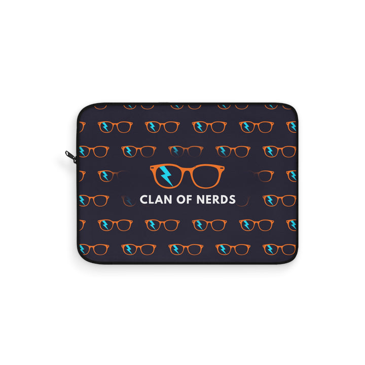 Orange/Cyan Glasses Pattern Laptop Sleeve by Clan of Nerds