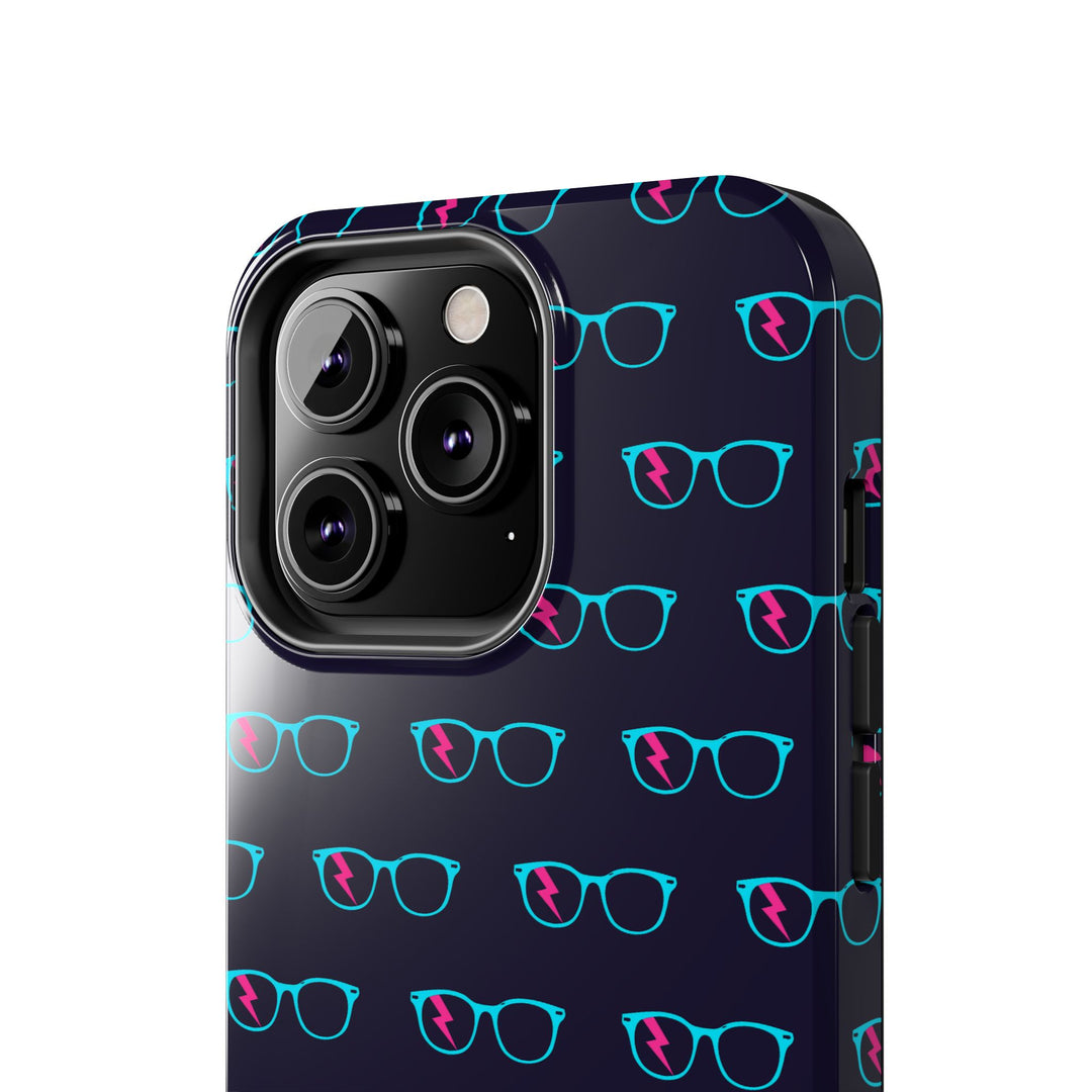 Cyan/Pink Glasses Pattern Tough Phone Case by Clan of Nerds