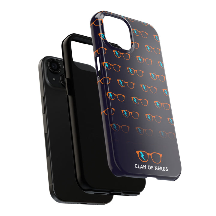 Orange/Cyan Glasses Pattern Tough Phone Case by Clan of Nerds
