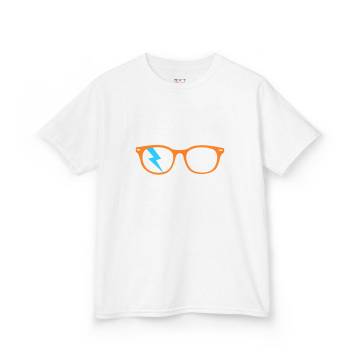 Orange/Cyan Glasses Kids Tee by Clan of Nerds