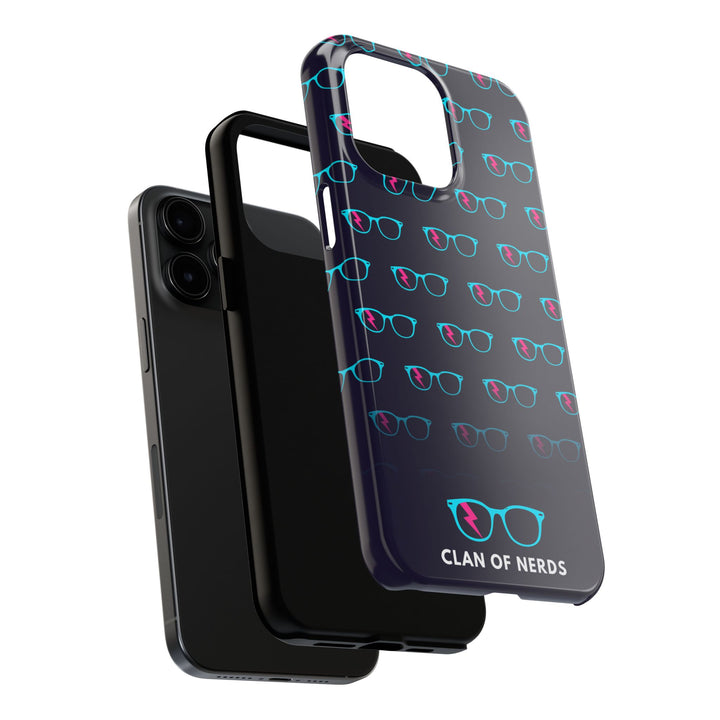Cyan/Pink Glasses Pattern Tough Phone Case by Clan of Nerds