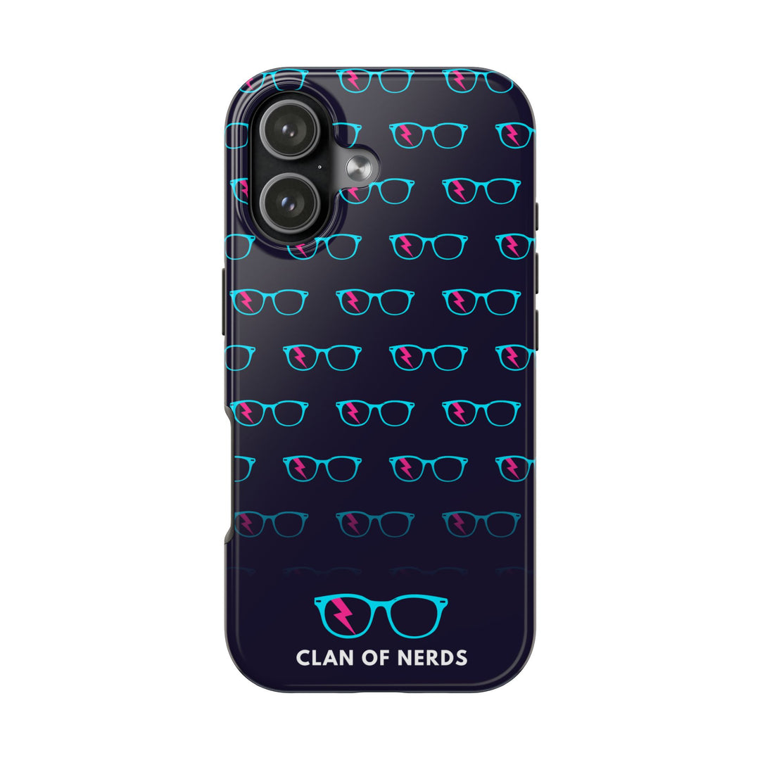 Cyan/Pink Glasses Pattern Tough Phone Case by Clan of Nerds